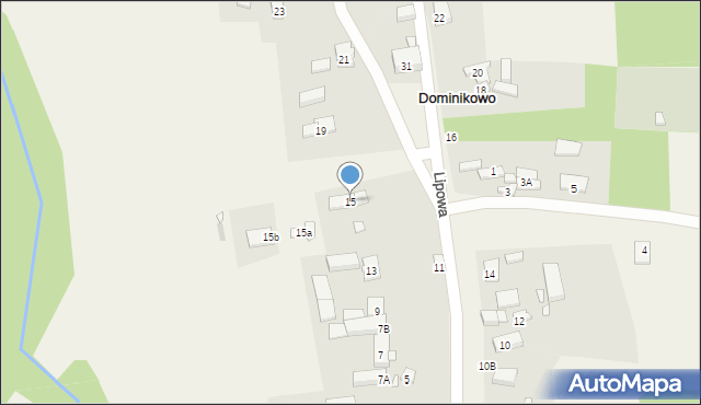 Dominikowo, Lipowa, 15, mapa Dominikowo