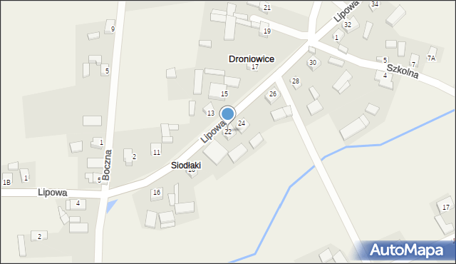 Droniowice, Lipowa, 22, mapa Droniowice