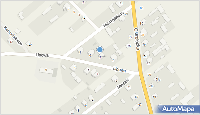 Dylewo, Lipowa, 4, mapa Dylewo