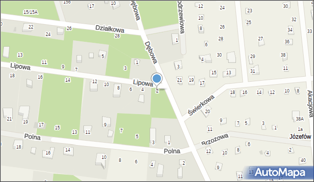 Florentynów, Lipowa, 2, mapa Florentynów