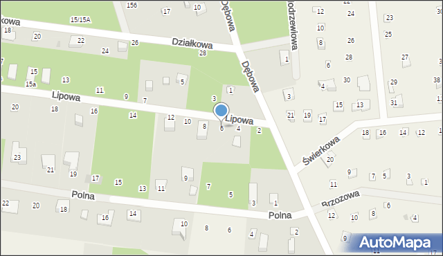Florentynów, Lipowa, 6, mapa Florentynów