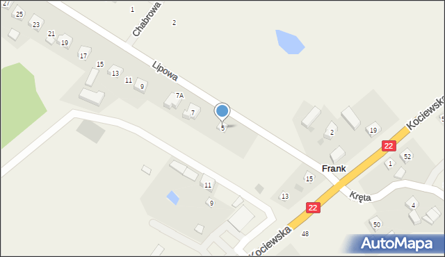 Frank, Lipowa, 5, mapa Frank