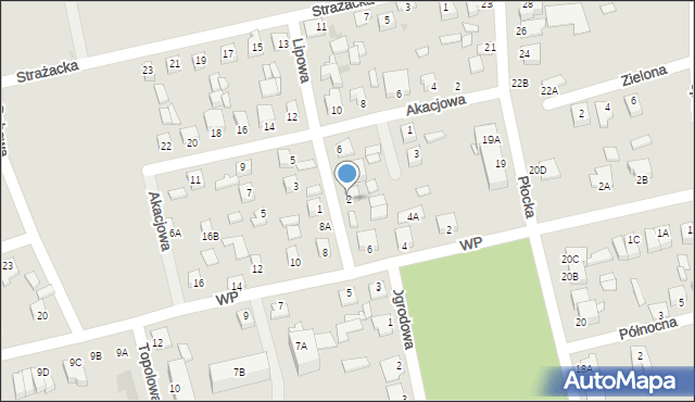 Gąbin, Lipowa, 2, mapa Gąbin