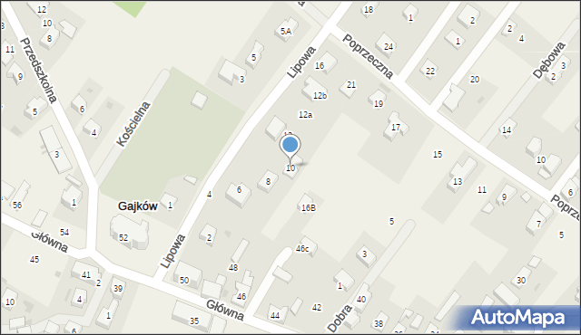 Gajków, Lipowa, 10, mapa Gajków