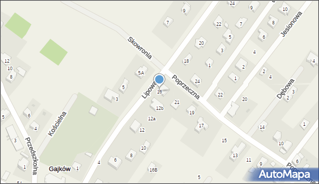 Gajków, Lipowa, 16, mapa Gajków