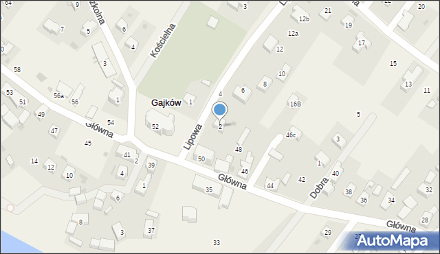 Gajków, Lipowa, 2, mapa Gajków