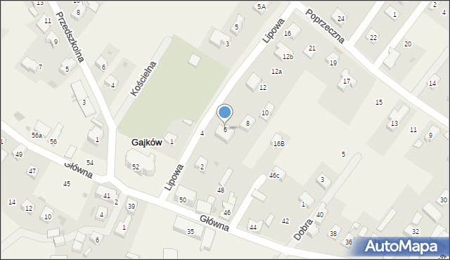 Gajków, Lipowa, 6, mapa Gajków