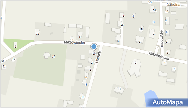 Gąsewo Poduchowne, Lipowa, 15, mapa Gąsewo Poduchowne