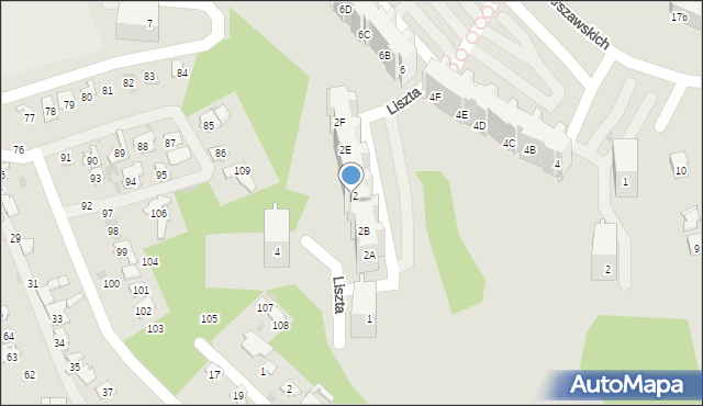 Gdańsk, Liszta Franciszka, 2C, mapa Gdańska