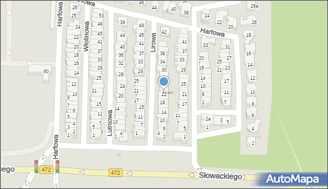 Gdańsk, Lirowa, 22, mapa Gdańska