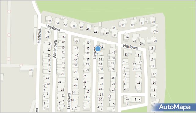 Gdańsk, Lirowa, 40, mapa Gdańska