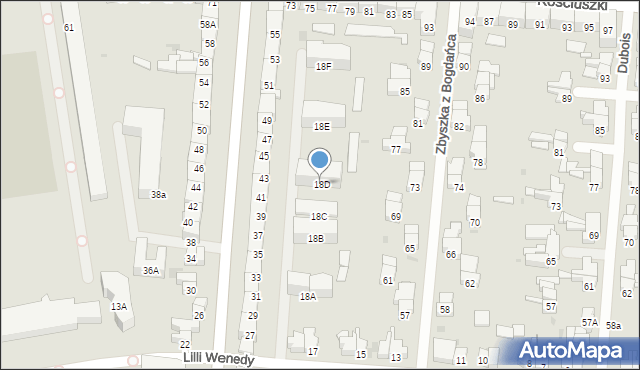 Gdańsk, Lilli Wenedy, 18D, mapa Gdańska