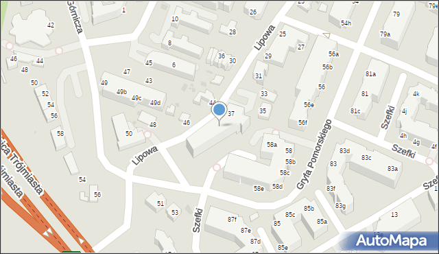 Gdynia, Lipowa, 37b, mapa Gdyni
