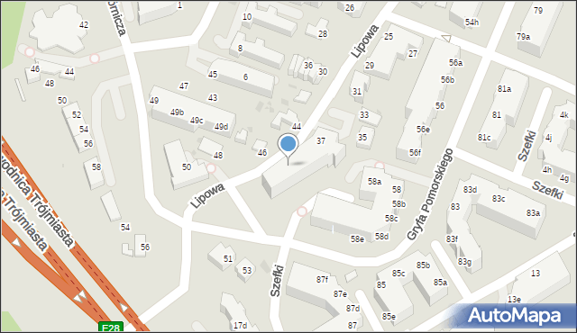 Gdynia, Lipowa, 37c, mapa Gdyni