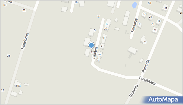 Gdynia, Linowa, 1, mapa Gdyni