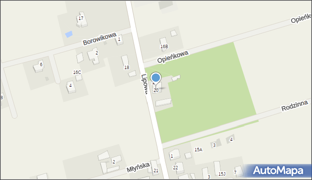 Glinik, Lipowa, 20, mapa Glinik