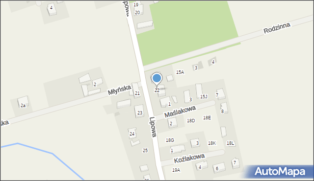 Glinik, Lipowa, 22, mapa Glinik