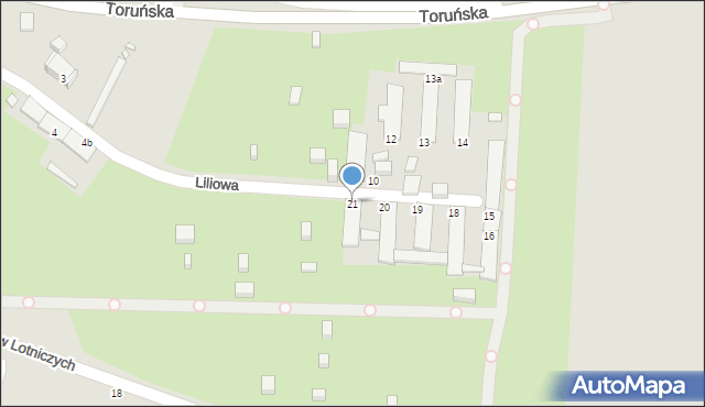 Gliwice, Liliowa, 21, mapa Gliwic