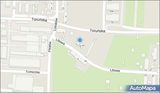 Gliwice, Liliowa, 3, mapa Gliwic
