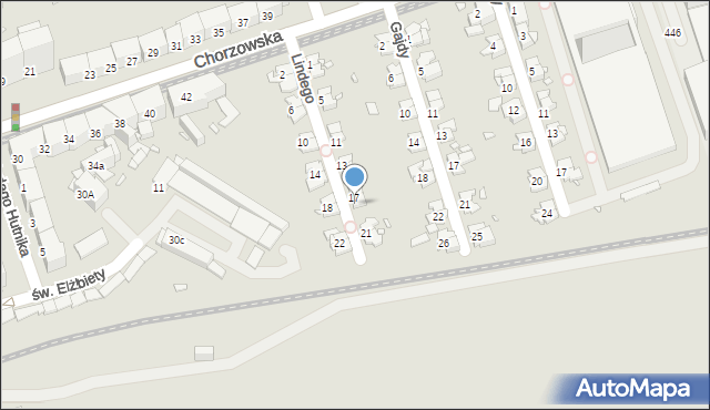 Gliwice, Lindego Samuela Bogumiła, 19, mapa Gliwic