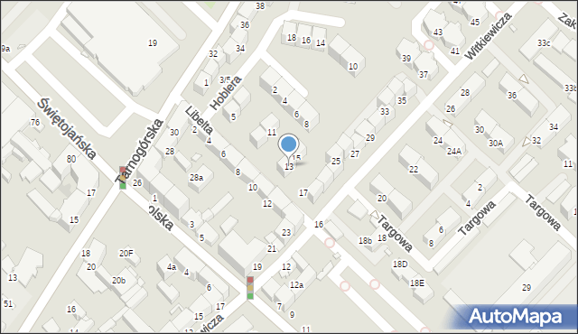 Gliwice, Libelta Karola, 13, mapa Gliwic