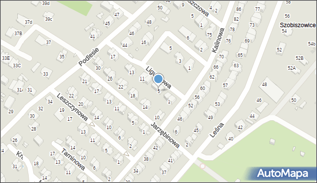 Gliwice, Ligustrowa, 5, mapa Gliwic