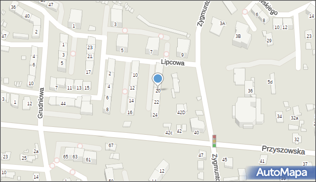 Gliwice, Lipcowa, 20, mapa Gliwic