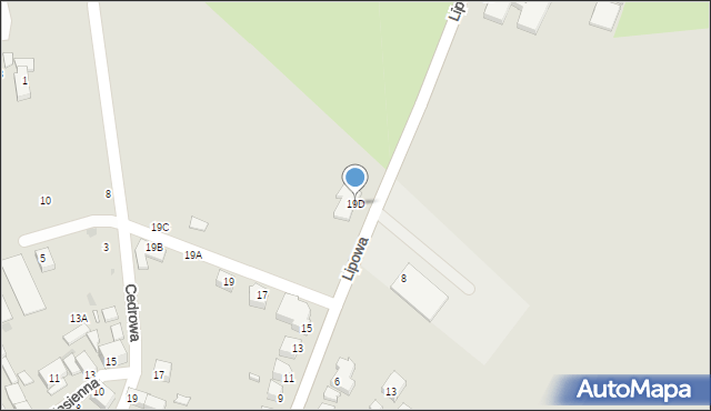 Głogów, Lipowa, 19D, mapa Głogów