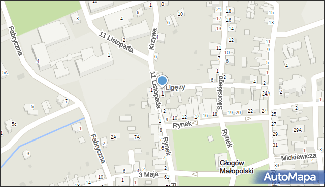 Głogów Małopolski, Ligęzy Spytka, 1, mapa Głogów Małopolski