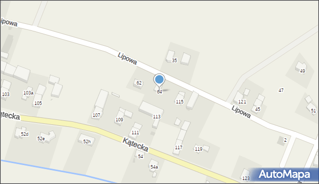 Gniechowice, Lipowa, 64, mapa Gniechowice