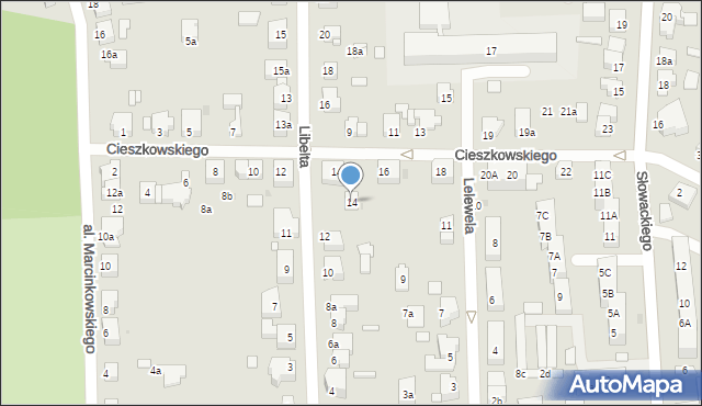 Gniezno, Libelta Karola, 14, mapa Gniezna