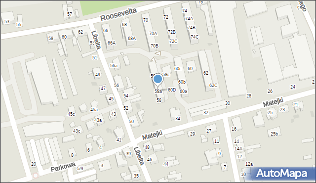 Gniezno, Libelta Karola, 58a, mapa Gniezna