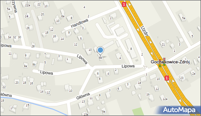 Goczałkowice-Zdrój, Lipowa, 6A, mapa Goczałkowice-Zdrój