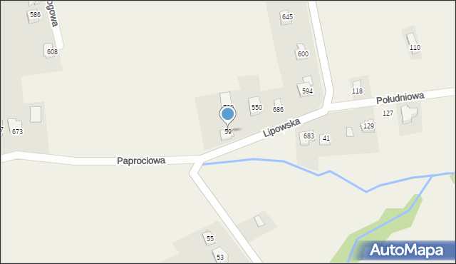 Godziszka, Lipowska, 59, mapa Godziszka