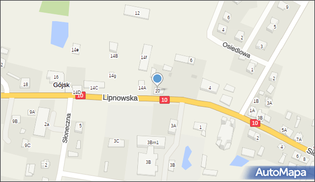 Gójsk, Lipnowska, 10, mapa Gójsk