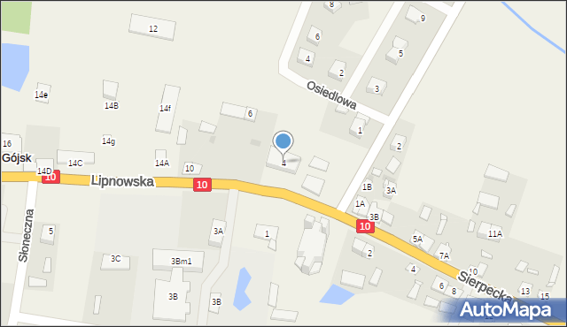 Gójsk, Lipnowska, 4, mapa Gójsk