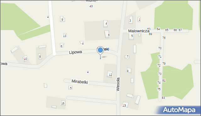 Gójszcz, Lipowa, 1, mapa Gójszcz