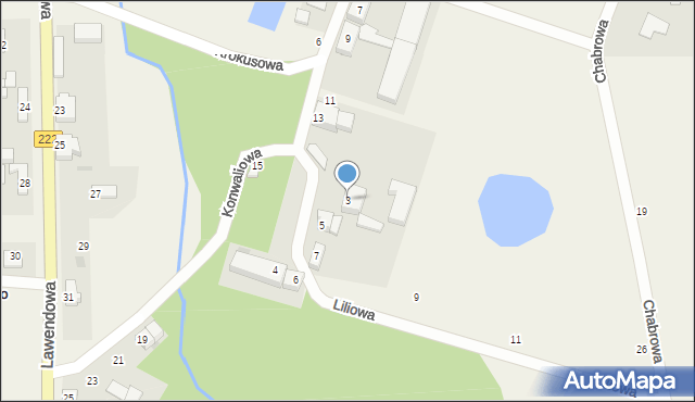 Gołębiewo Wielkie, Liliowa, 3, mapa Gołębiewo Wielkie