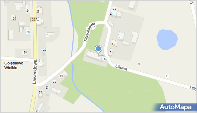 Gołębiewo Wielkie, Liliowa, 4, mapa Gołębiewo Wielkie