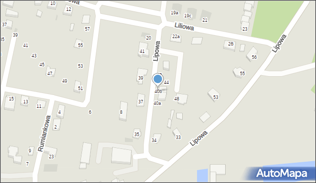 Góra, Lipowa, 40b, mapa Góra