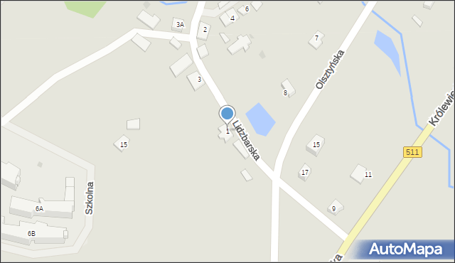 Górowo Iławeckie, Lidzbarska, 1, mapa Górowo Iławeckie