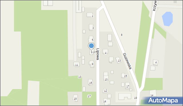 Gospodarz, Lipowa, 7, mapa Gospodarz