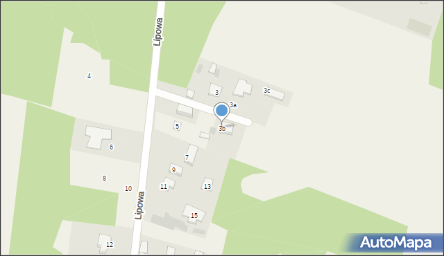 Grabina, Lipowa, 3b, mapa Grabina