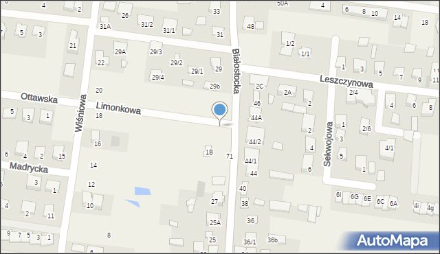 Grabówka, Limonkowa, 1, mapa Grabówka