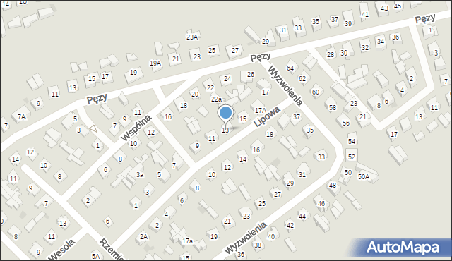 Grajewo, Lipowa, 13, mapa Grajewo