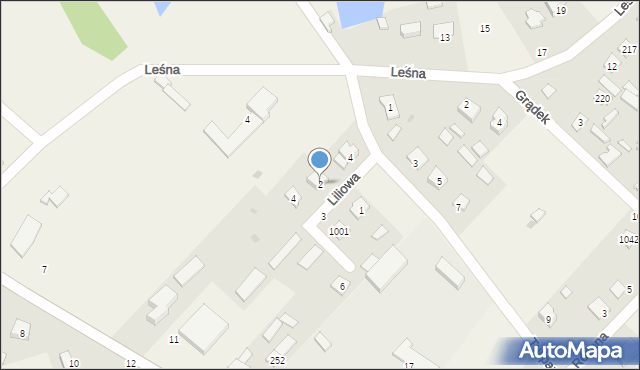 Grębów, Liliowa, 2, mapa Grębów