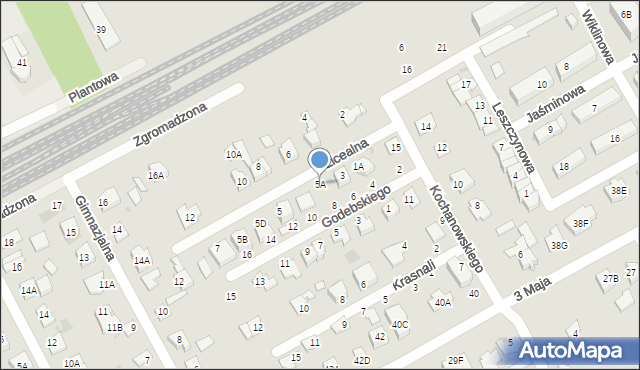 Grodzisk Mazowiecki, Licealna, 5A, mapa Grodzisk Mazowiecki