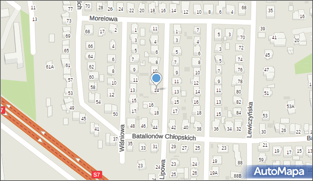 Grójec, Lipowa, 14, mapa Grójec