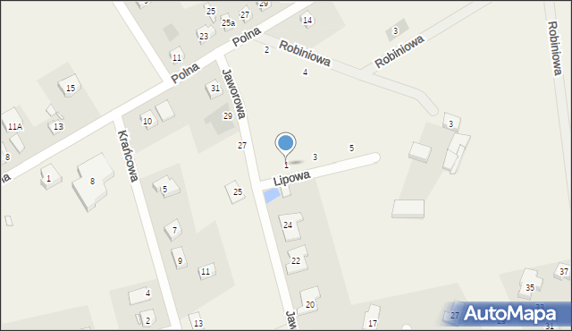 Gruszczyn, Lipowa, 1, mapa Gruszczyn