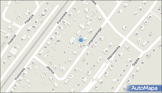 Gryfino, Limanowskiego Bolesława, 11, mapa Gryfino